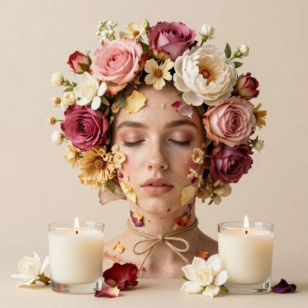 Gift set with three candles in a box